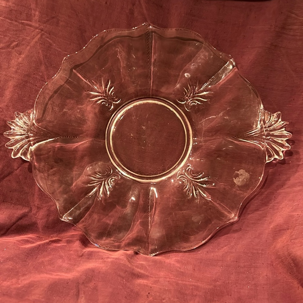 Vintage 1930’s Fostoria Baroque 10” cake plate.